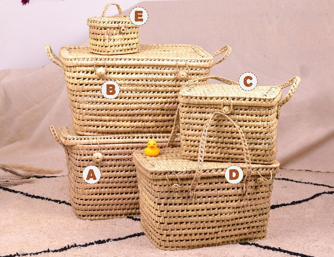 straw storage baskets