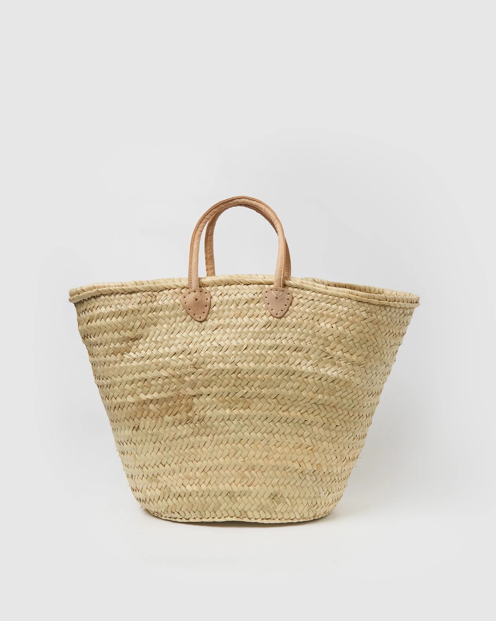 straw basket bag with leather handles