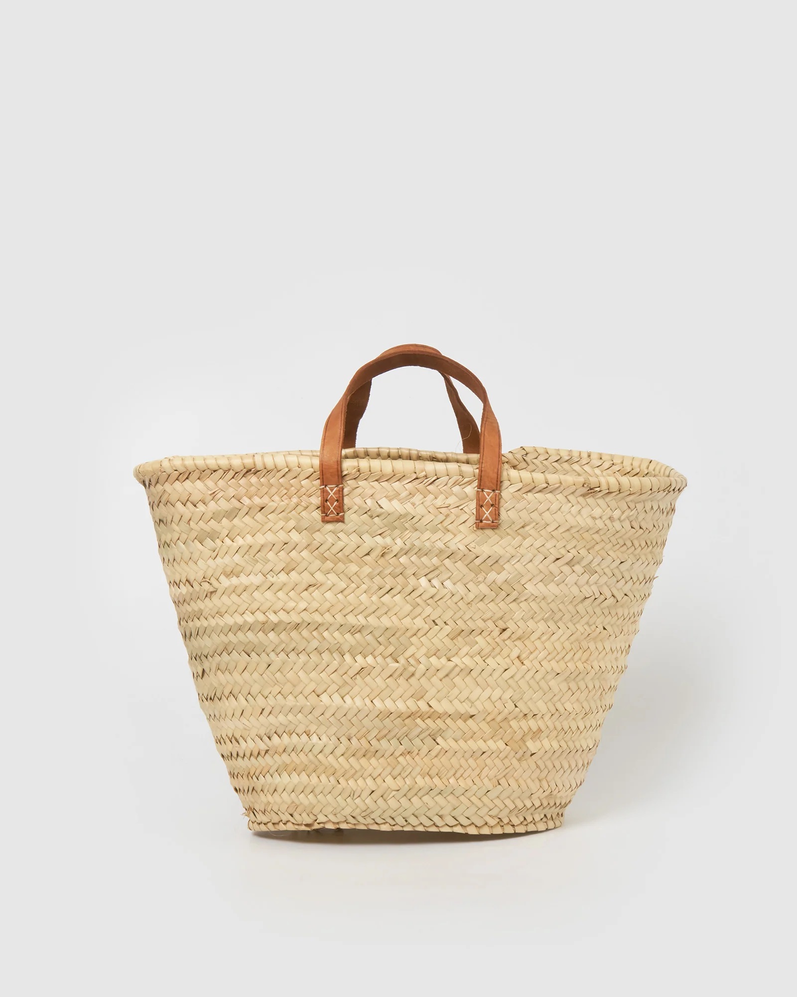 straw basket bag with leather handles