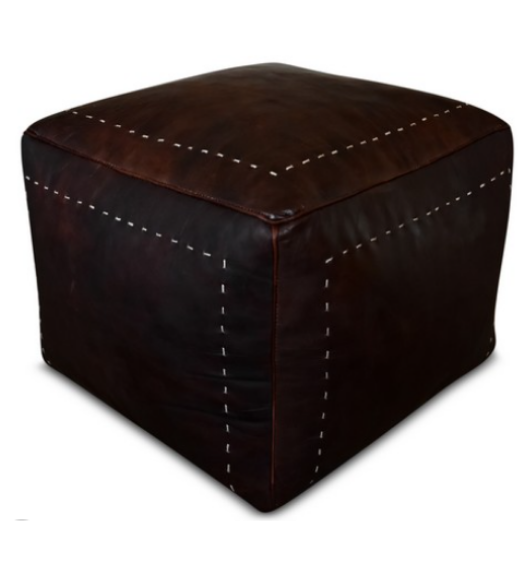 square pouf dark brown