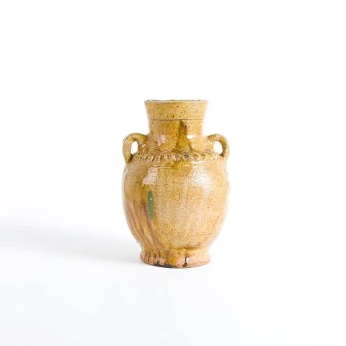 the nopo morocco beyond marrakech tamegroute vase with handles ochre yellow