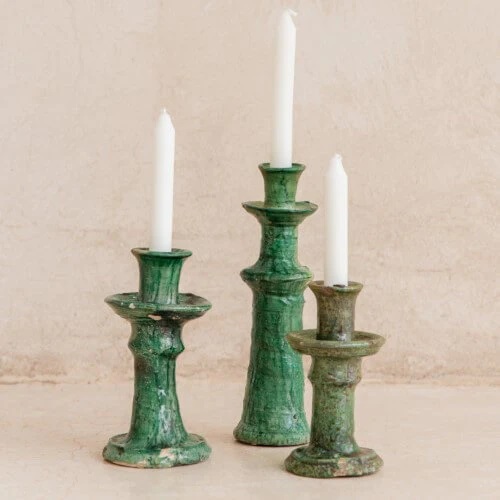 the nopo morocco salah eddine zahouan tamegroute candle holders green